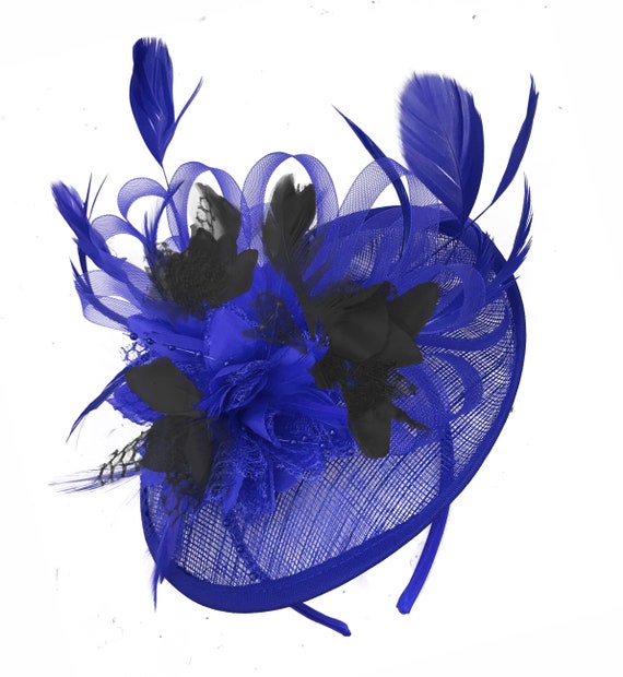 Caprilite Blue and Black Sinamay Disc 