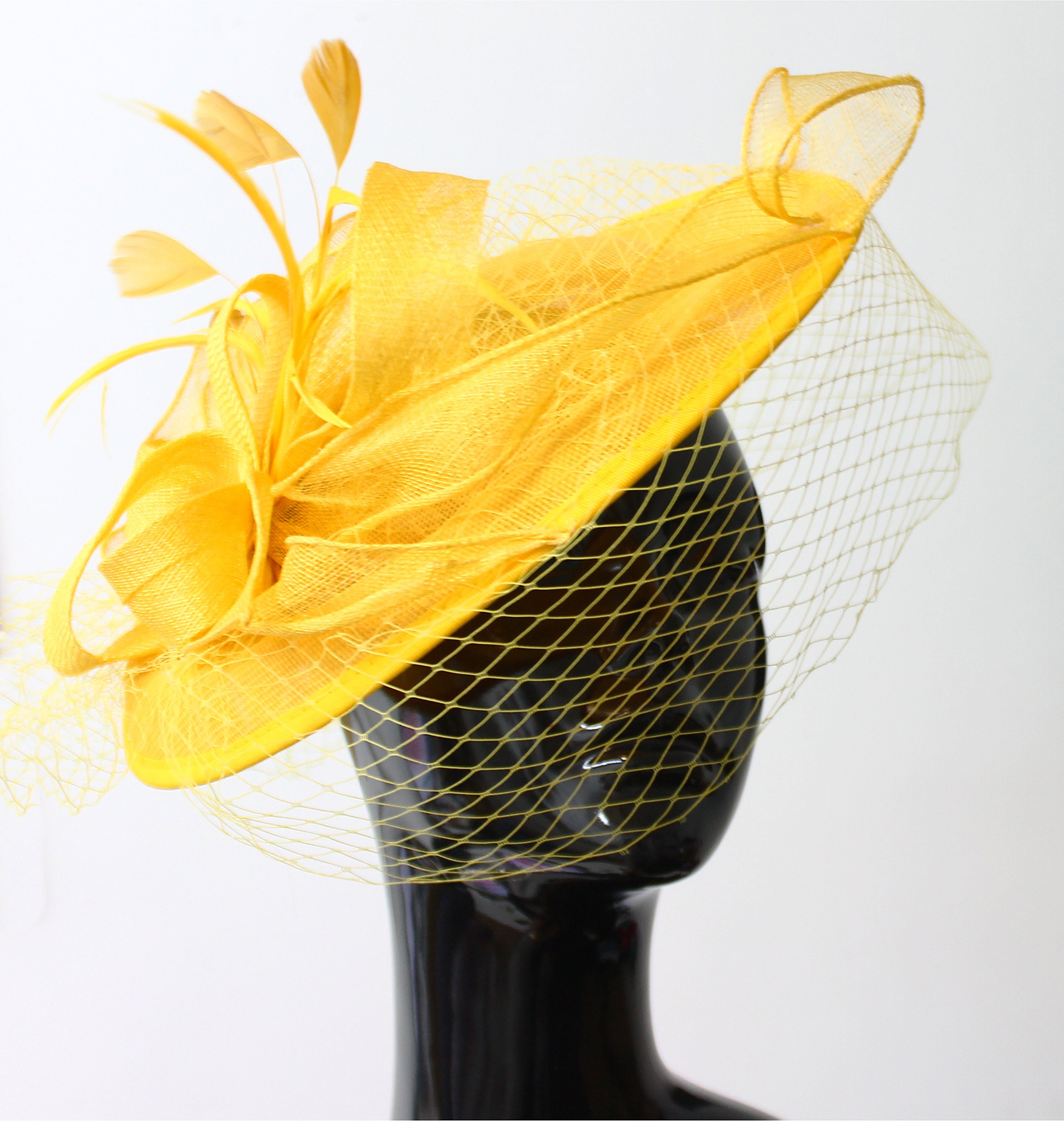 Ladies Blue Sinamay Headband Clip Hat Fascinator - Royal Ascot Races Wedding Party