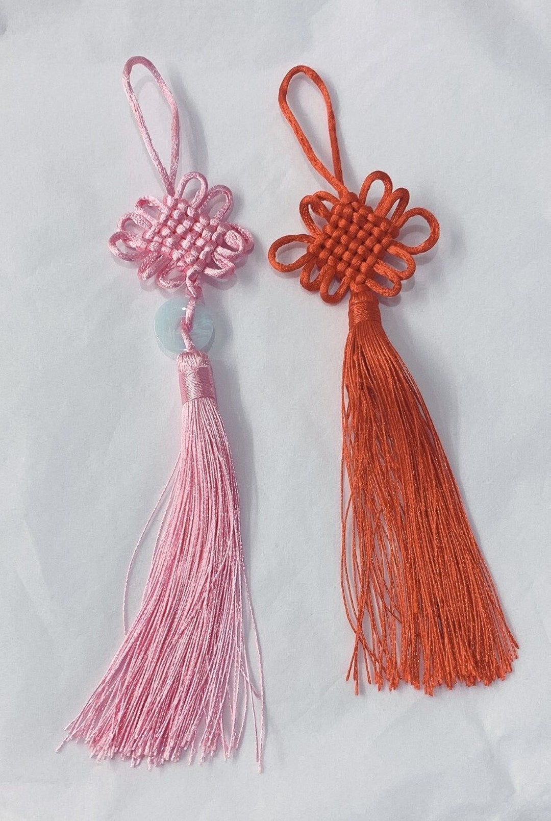 2 X Red Chinese New Year Lucky Knot Cord Baby Pink Jade Feng - Etsy