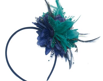 Teal Turquoise Fascinator Headband Hair 