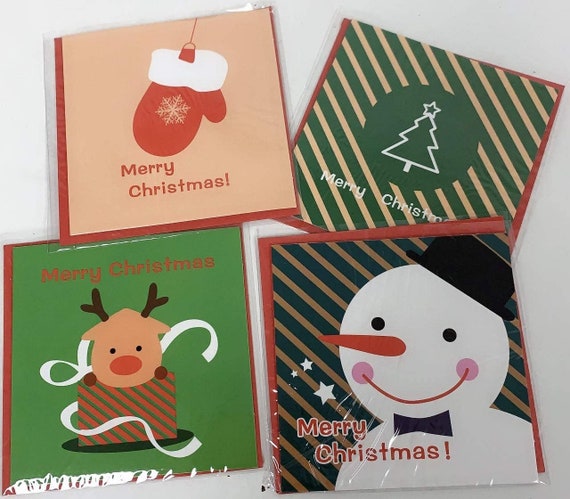 24 Pack Square Christmas Cards 9 x 9cm 