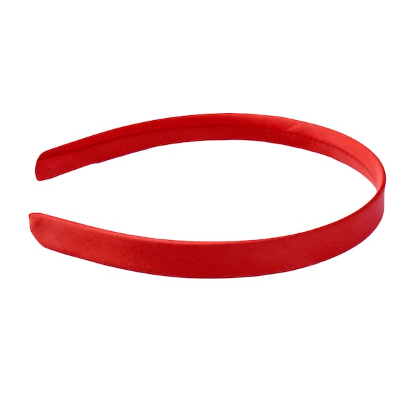 Plain Red Flat SATIN Fabric Thick ALICEBAND 15mm HEADBAND Hair Band Accessories