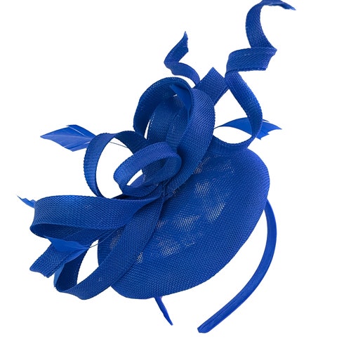 Tocado Pillbox Swirl Loop Sinamay Para Mujer - Azul Marino, 25 Cm, Ideal Para Bodas Y Carreras De Ascot