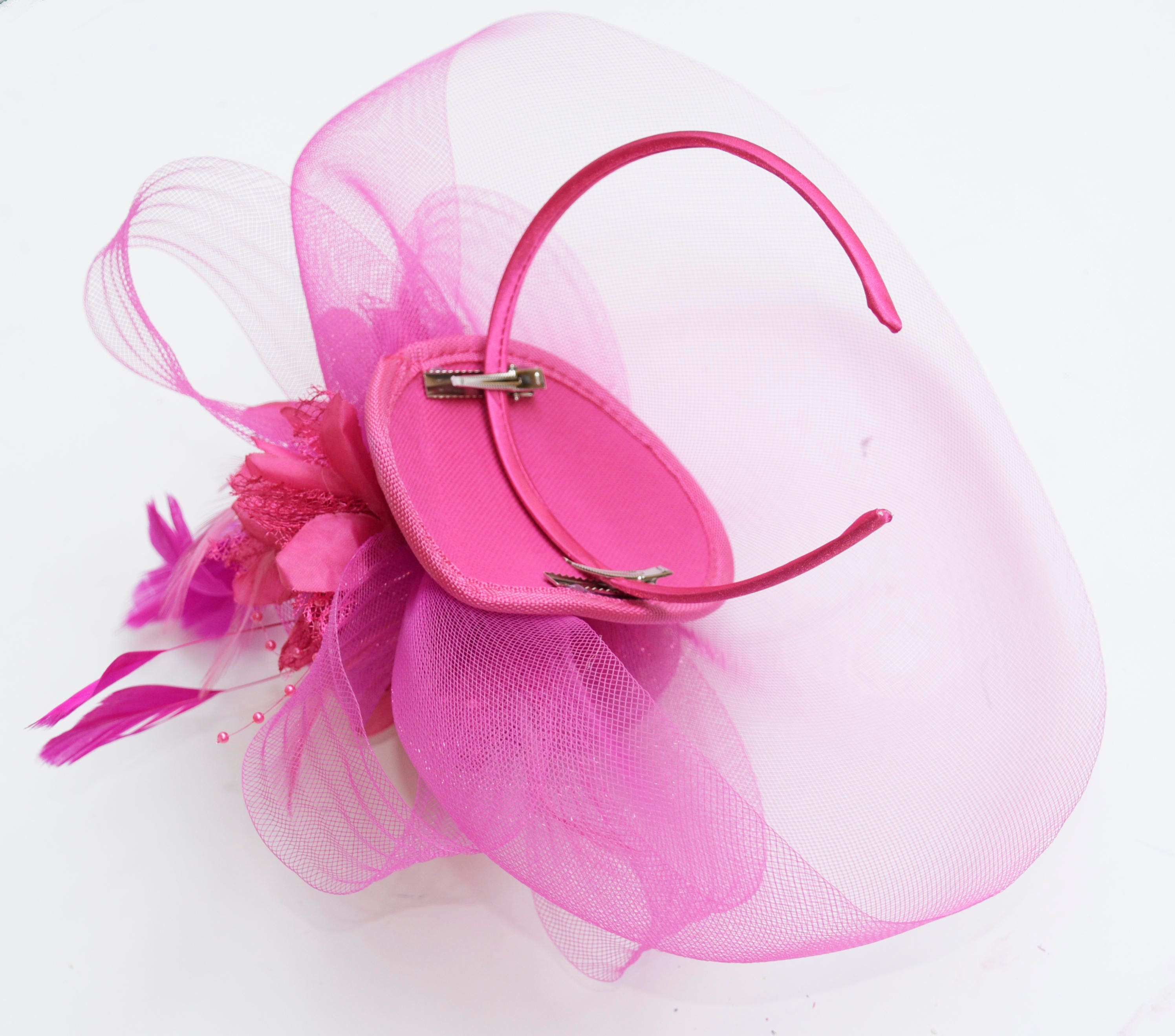 Caprilite Fuchsia Hot Pink Bruiloft Fascinator Hoofdband Alice Band Ascot Races Loop Net Trouwen Accessoires Haaraccessoires Fascinators & Minihoedjes 