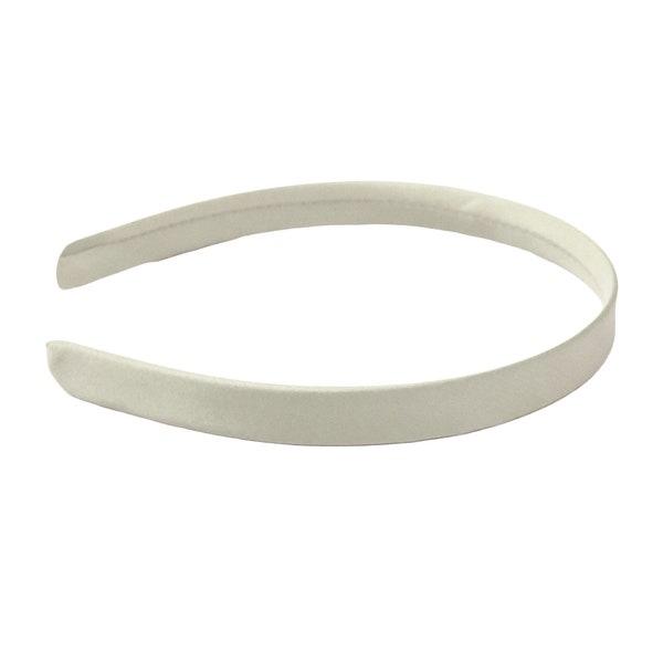 Plain Cream Ivory Flat SATIN Fabric Thick ALICEBAND 15mm HEADBAND Hair Band Accessories