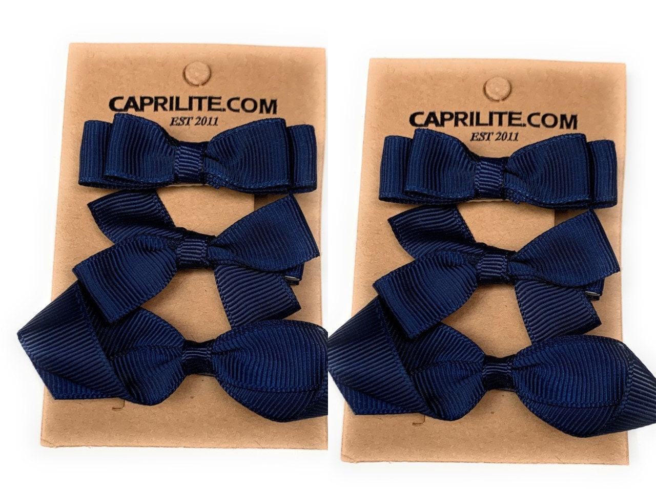 Navy Blue Velvet Ribbon Bow Hair Clip, Classic Navy Blue Velvet