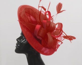 Red Ascot Hat - Etsy UK