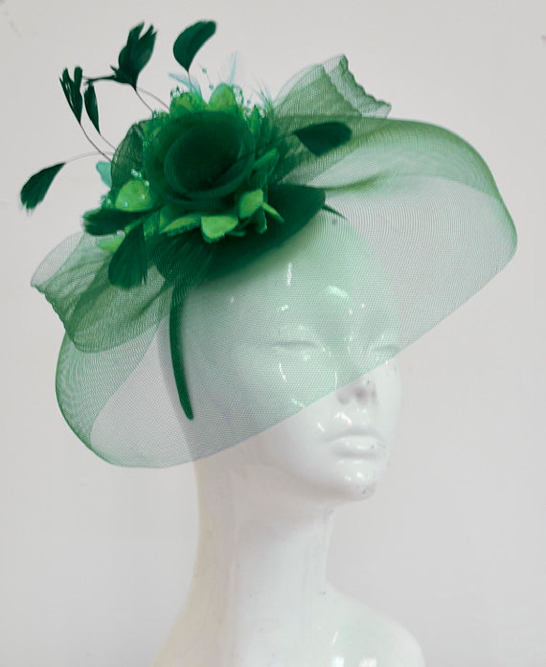Emerald Green Fascinator Hat Hatinator on Headband for Ladies Etsy