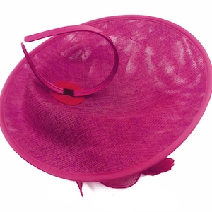 Caprilite Big Saucer Sinamay Fuchsia Hot Pink Colour Fascinator On Headband Wedding Derby Ascot Races Ladies image 4