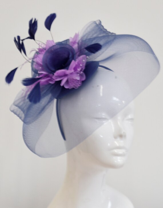 Lilac Fascinator Hat Veil Net Hair Clip 