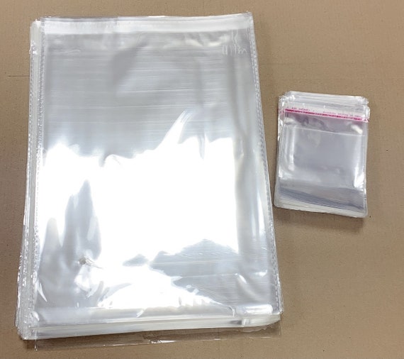 Amazon.com: XLSFPY 100PCS Cellophane Bags Clear Plastic Cello Bags 4x6 with  4