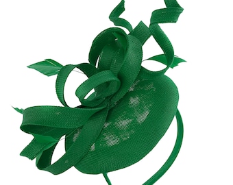 Caprilite Green Wedding Swirl Pillbox Fascinator Headband  Alice Band Ascot Races Loop