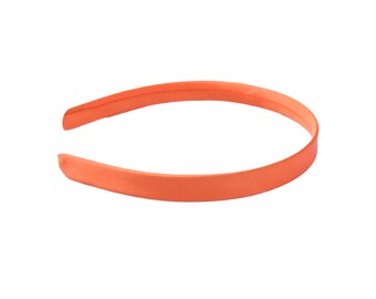 Plain Orange Flat SATIN Fabric Thick ALICEBAND 15mm HEADBAND Hair Band Accessories