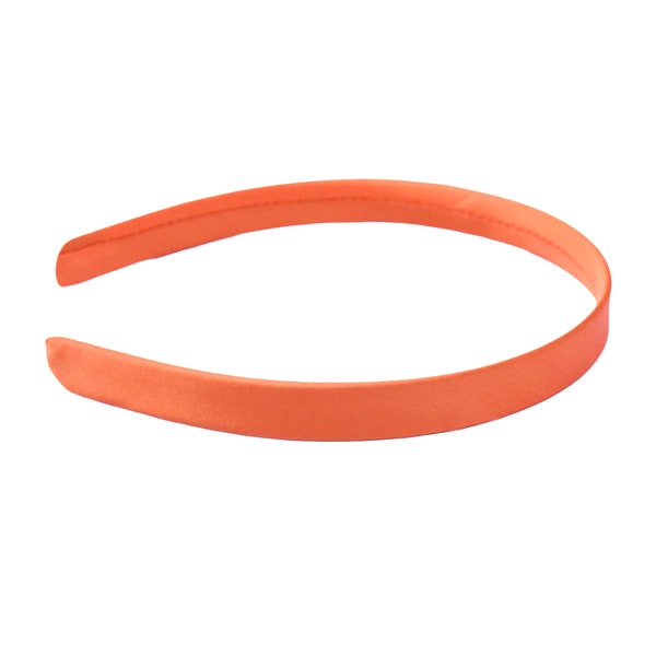 Plain Orange Flat SATIN Fabric Thick ALICEBAND 15mm HEADBAND Hair Band Accessories