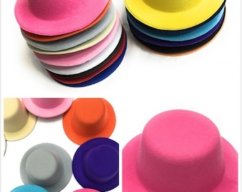 Set of 4 x Mini Round Top Hat Cap Fascinator Felt Hat Base Supplies Wholesale