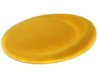 25cm Yellow Round Cotton Dipped Fascinator Hat Base Millinery Craft Sinamay DIY Supply UK