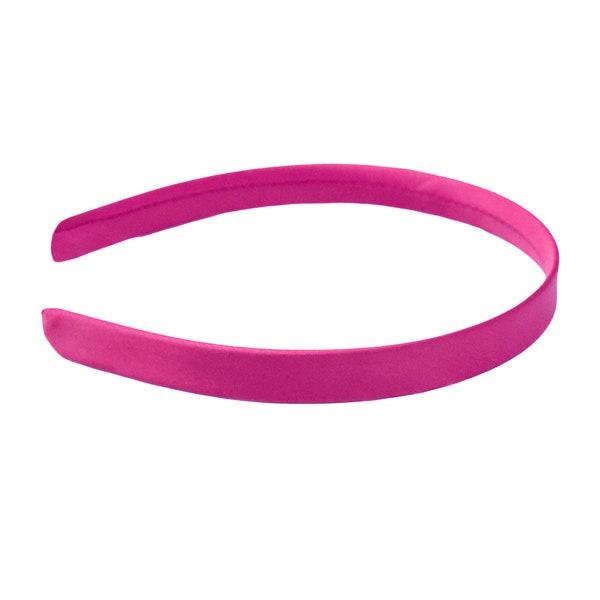 Plain Fuchsia Hot Pink Flat SATIN Fabric Thick ALICEBAND 15mm HEADBAND Hair Band Accessories