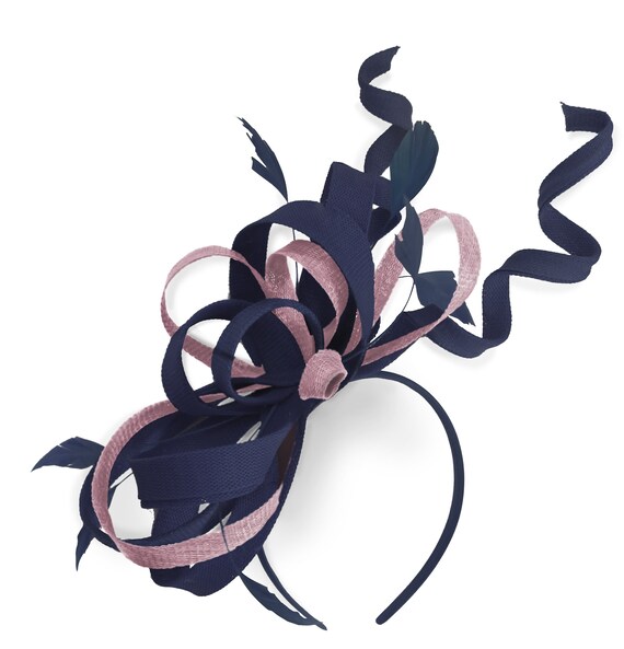 Dusty Pink Wedding Swirl Fascinator 