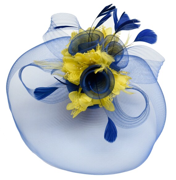 Yellow Fascinator Hat Veil Net 