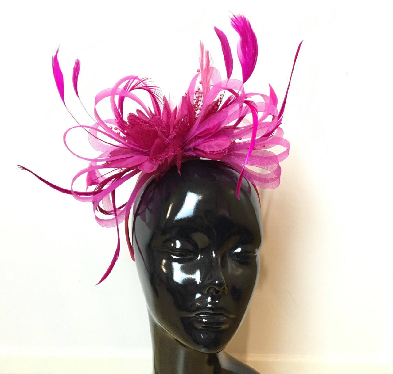 Caprilite Fuchsia Hot Pink Wedding Fascinator Headband  Alice Band As…