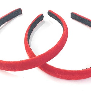 2 x Velvet Girls School Headband Alice band Hair Accessories - High Quality UK - Red