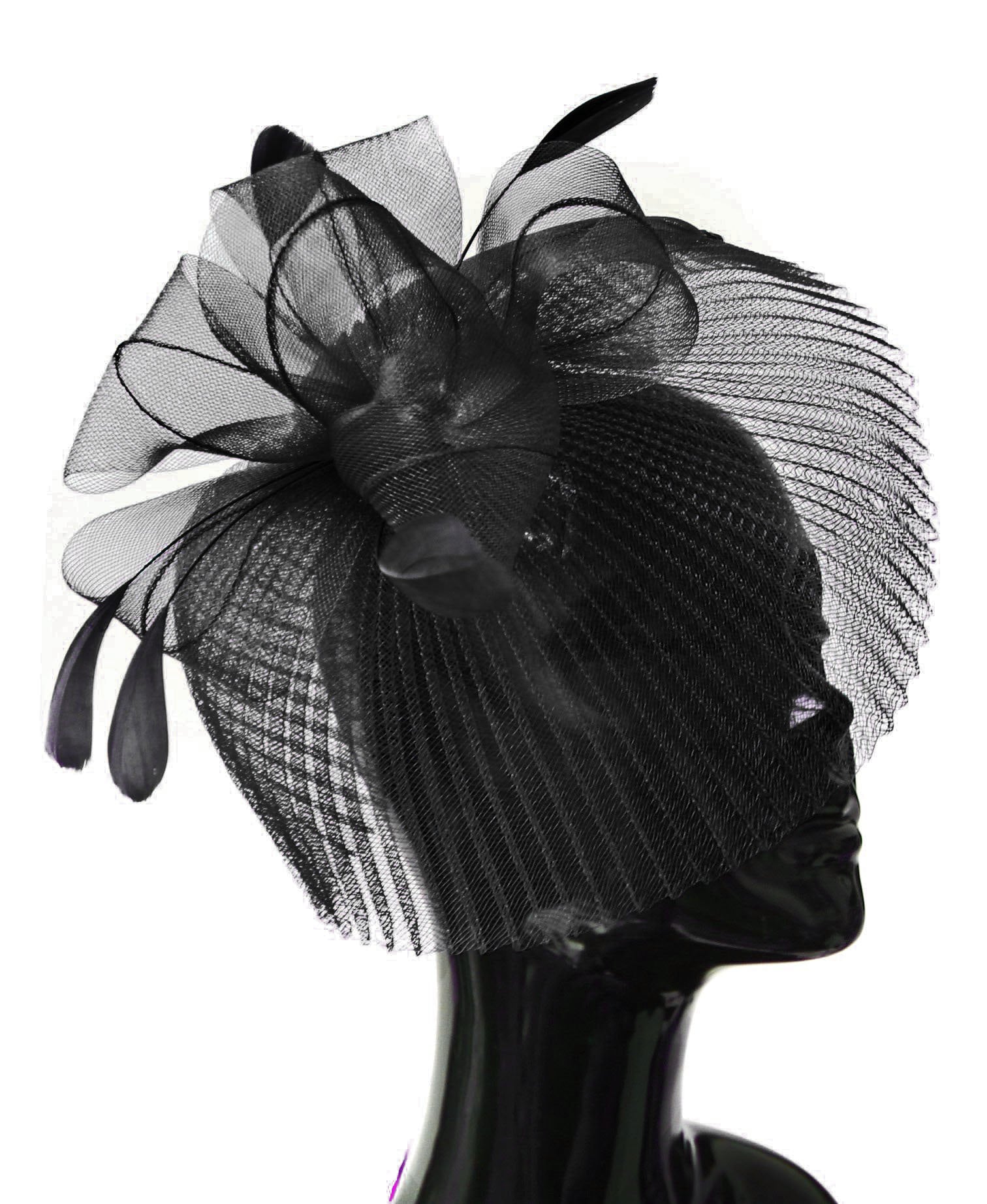 Big black hat with veil Clearance