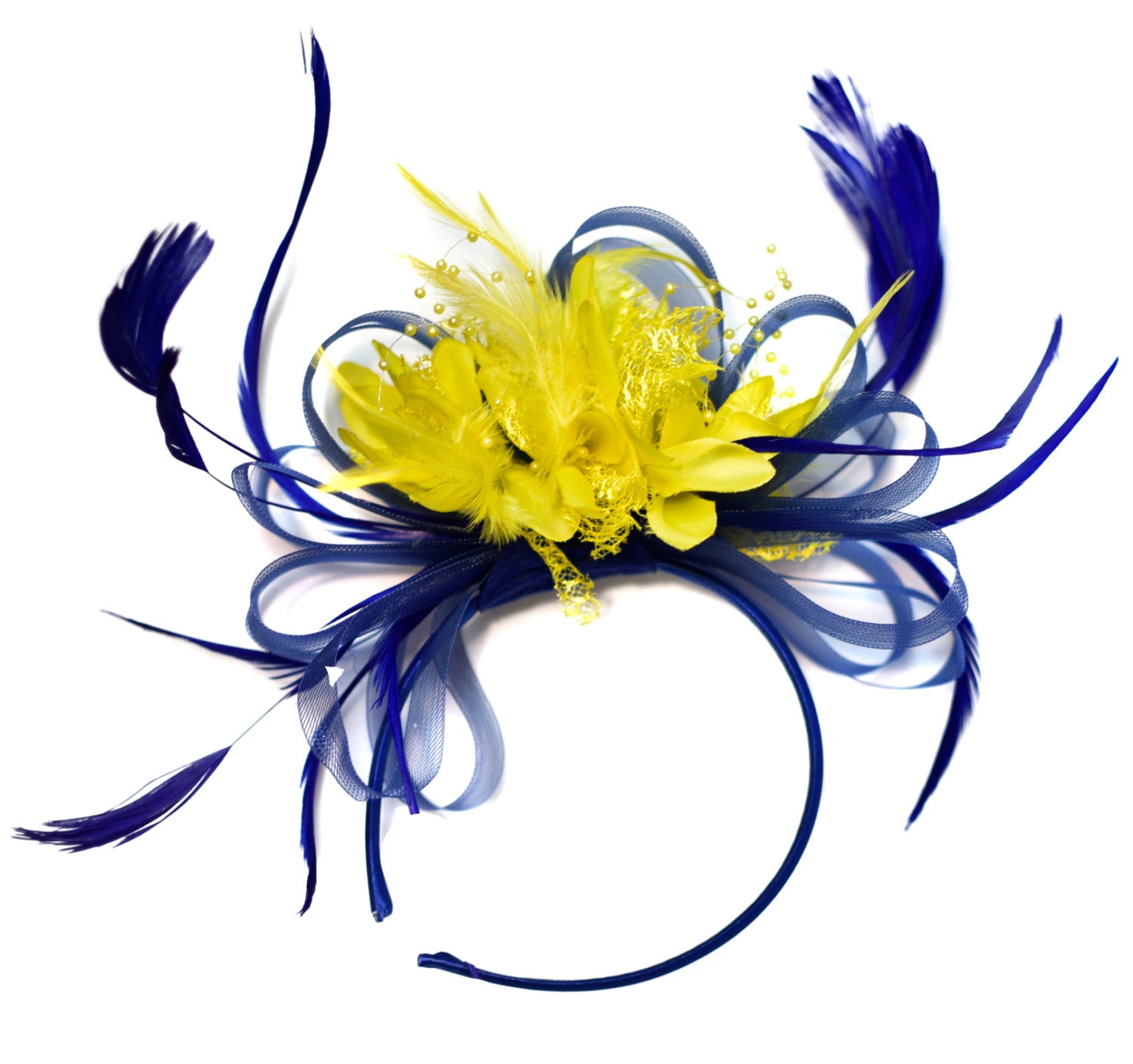 Yellow Fascinator on Headband Alice 