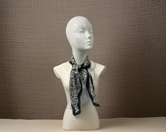 70cm x 70cm Black and White Rose Scarf Plain Solid Square Big Ladies Womens Faux Silk Head Neck Thin Bag Charm