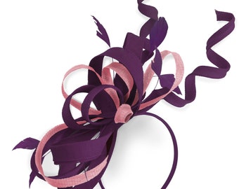 Caprilite mauve violet et rose layette mariage tourbillon fascinateur bandeau bande Alice Ascot courses boucle filet