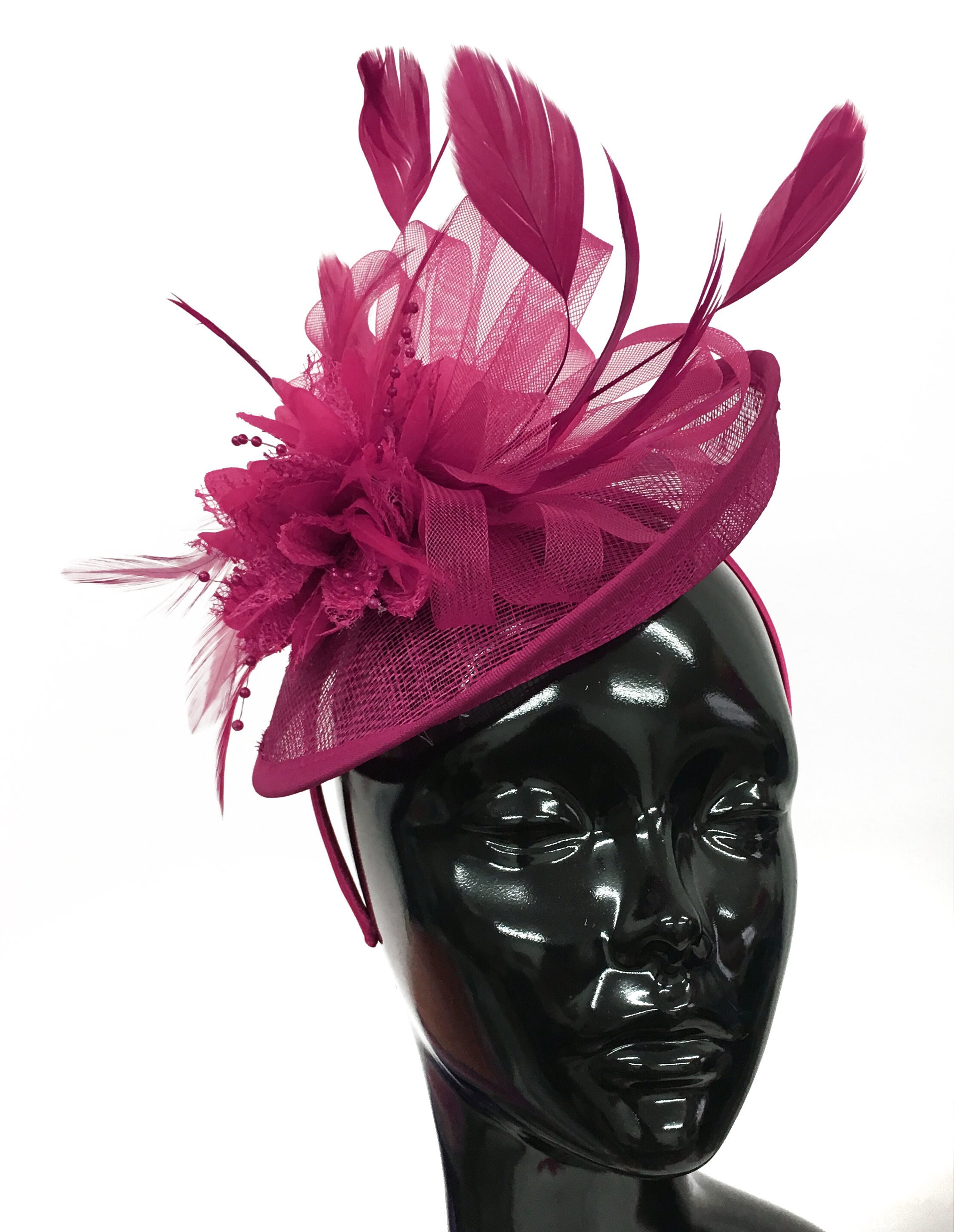 Caprilite Disc Saucer Sinamay Fuchsia 