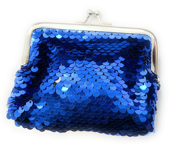 Ladies Girls Reversible Sequin Coin Wallet Pouch Money Purse Card Holder  Keychain pack of 1