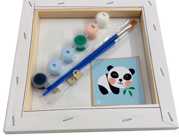 Framed Oil Painting Kit Paint by Numbers Children's Party DIY Craft Xmas  Gift UK Panda 