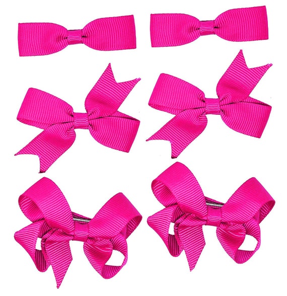 Girls Burgundy Hair Bow Clips Sold In Pairs Handmade