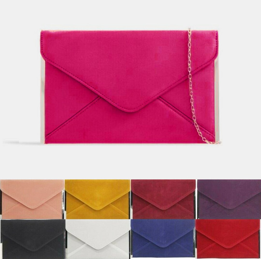 Caprilite Velvet Envelope Womens Clutch Bag Handbag With Chain Etsy