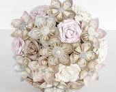 Paper Flower Wedding Bridal bouquet Alternative Pink Ivory Cream EXAMPLE ONLY see description