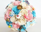 Paper Flower Wedding bridal Bouquet Alice in Wonderland