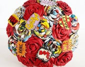 Paper Flower Wedding Bridal Bouquet Marvel DC Superhero comic book