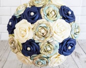 Alternative bouquet wedding flowers paper origami vintage theme sea navy nautical travel destination map something blue