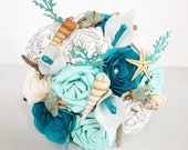 Paper Flower Wedding Bouquet Bridal UK seaside beach theme