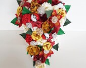 Pokemon wedding theme paper flower bouquet cascade tear drop waterfall