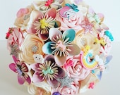 Paper Flower Wedding Bridal Bouquet Kawaii unicorn