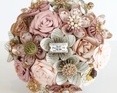 Paper flower wedding bridal bouquet Harry Potter Pink Rose Gold embellishment