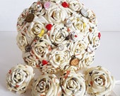 Paper Flower Wedding Bridal Bouquet Alice in wonderland theme