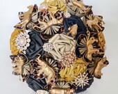 Paper Flower Wedding Bride bouquet - Safari theme animal print leopard navy gold EXAMPLE ONLY see description