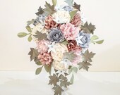 Cascade Bouquet Paper Flowers Bridal wedding Pink Blue Blush Theme EXAMPLE ONLY see description