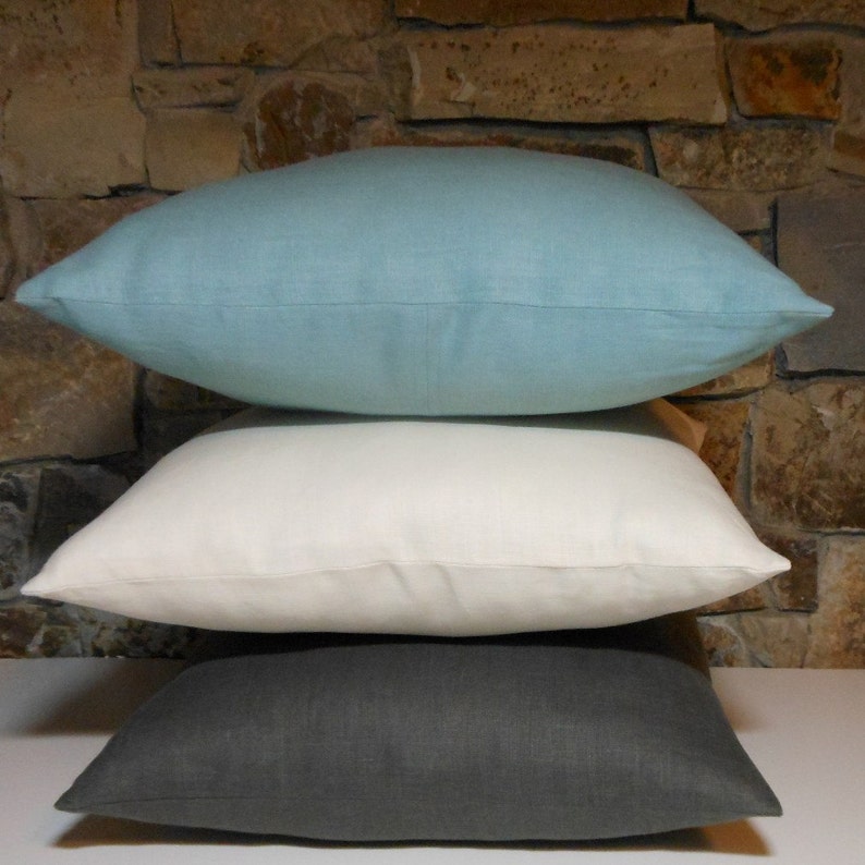 Belgian Linen Pillow Covers//65 Colors Both Sides //custom Linen Pillow