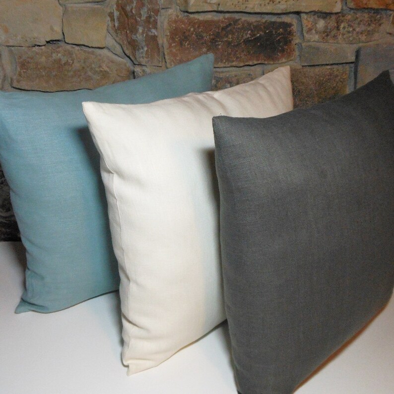 Belgian Linen Pillow Covers//65 Colors Both Sides //custom Etsy