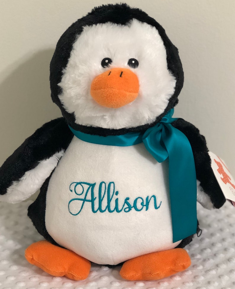 Penguin Personalized Stuffed Birth Announcement Embroidered Etsy