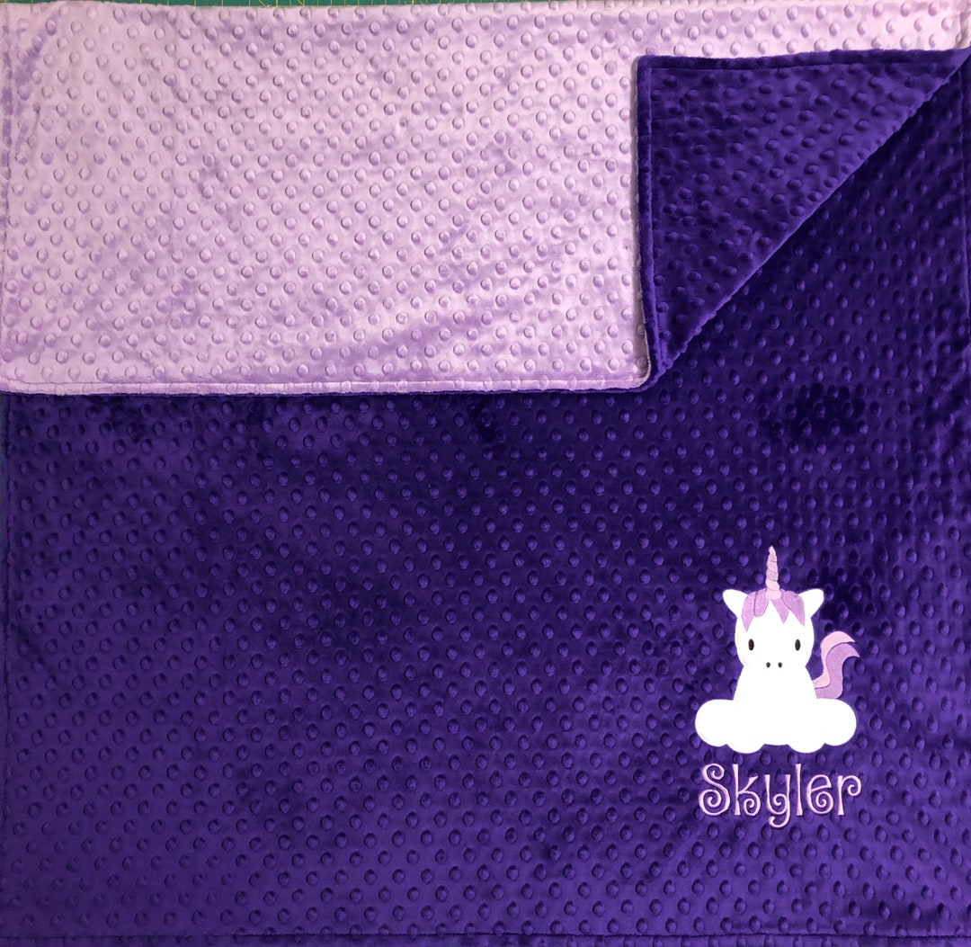Unicorn Baby Blanket, Personalized Baby Blanket, Custom Minky Blanket