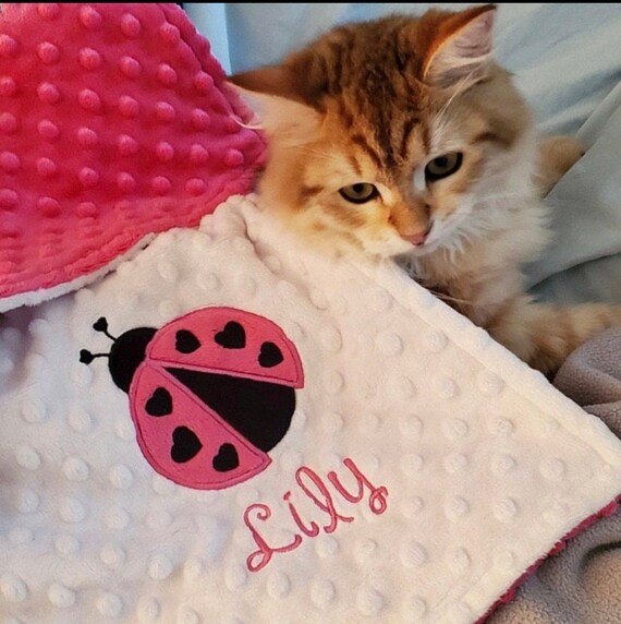 Lady Bug Personalized Minky Blanket Lady Bug Blanket Minky Etsy